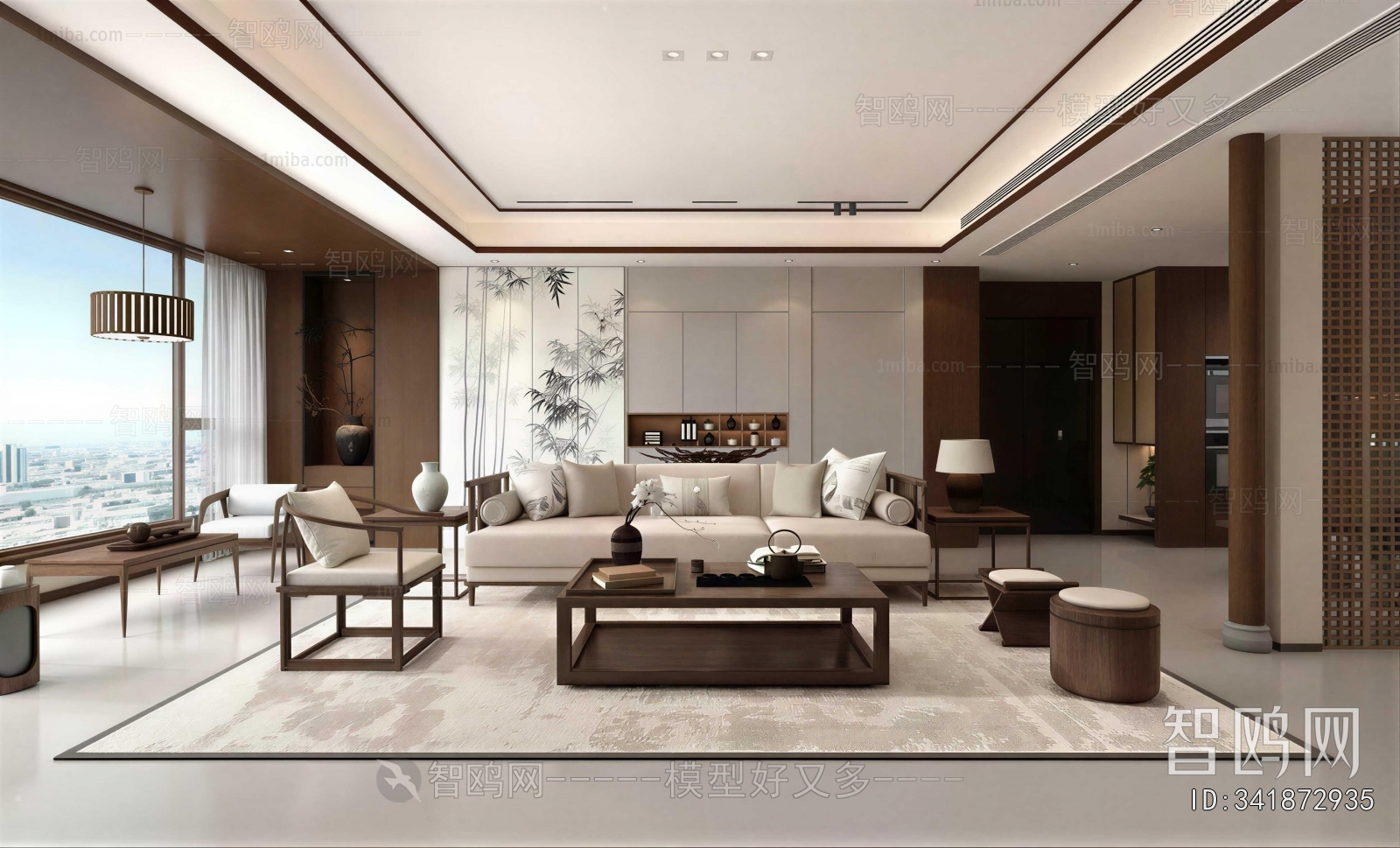 New Chinese Style A Living Room