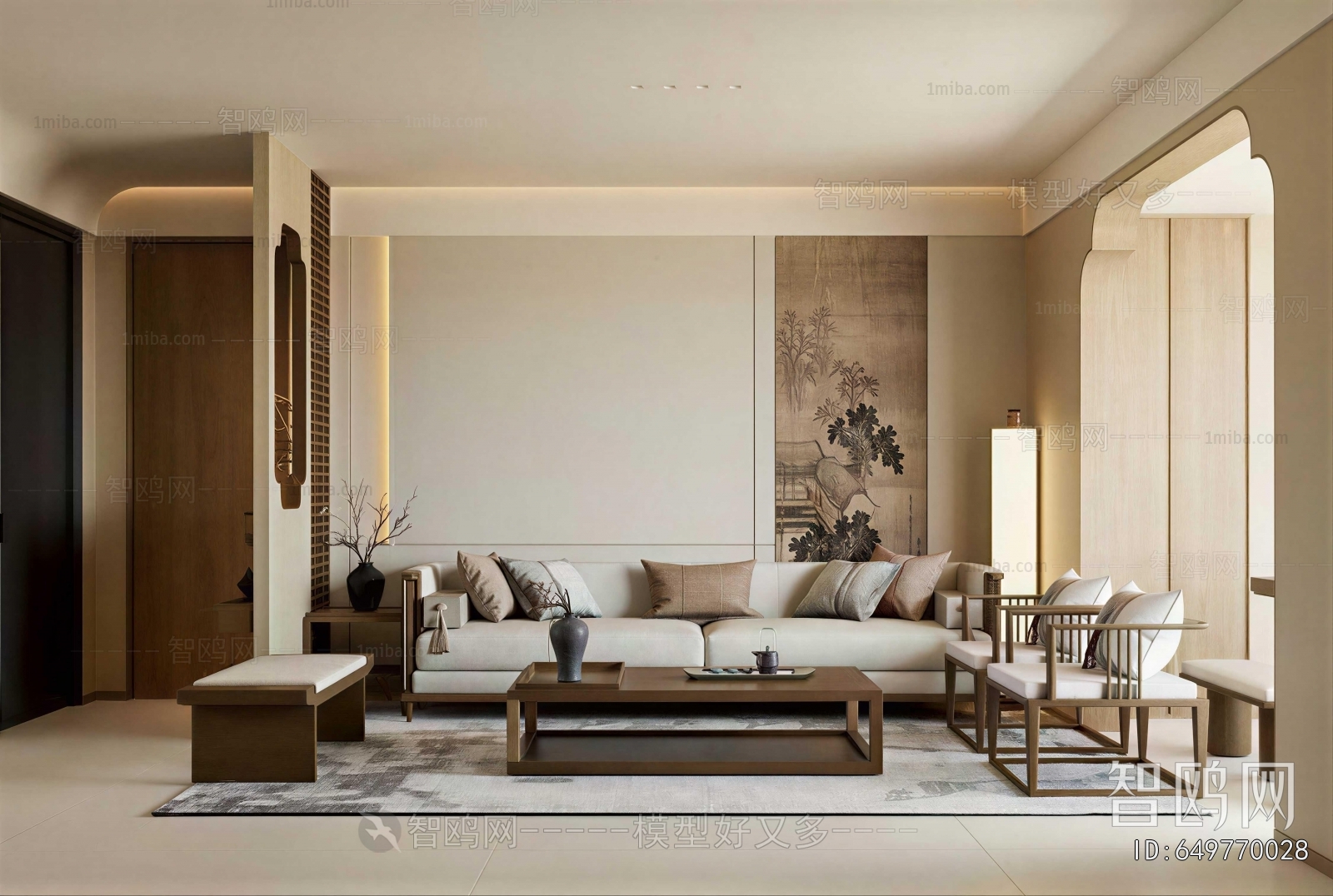 New Chinese Style A Living Room