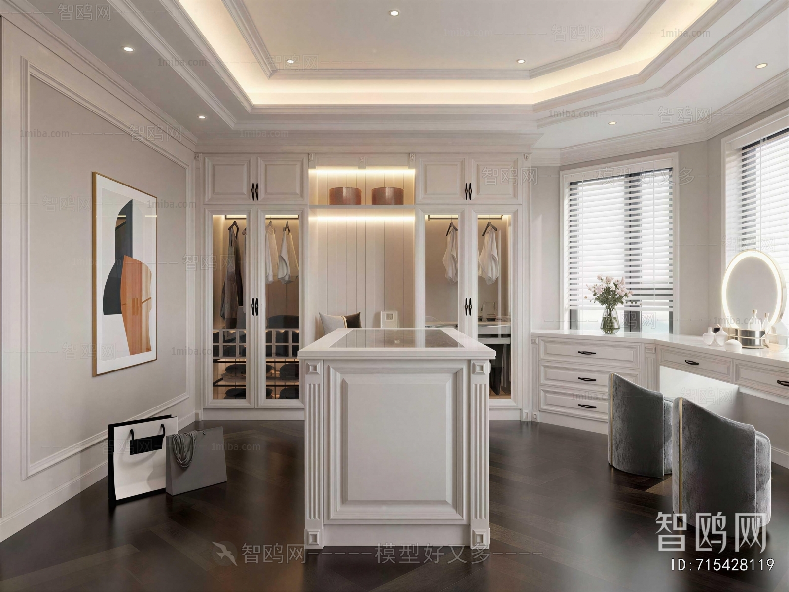 Simple European Style Clothes Storage Area