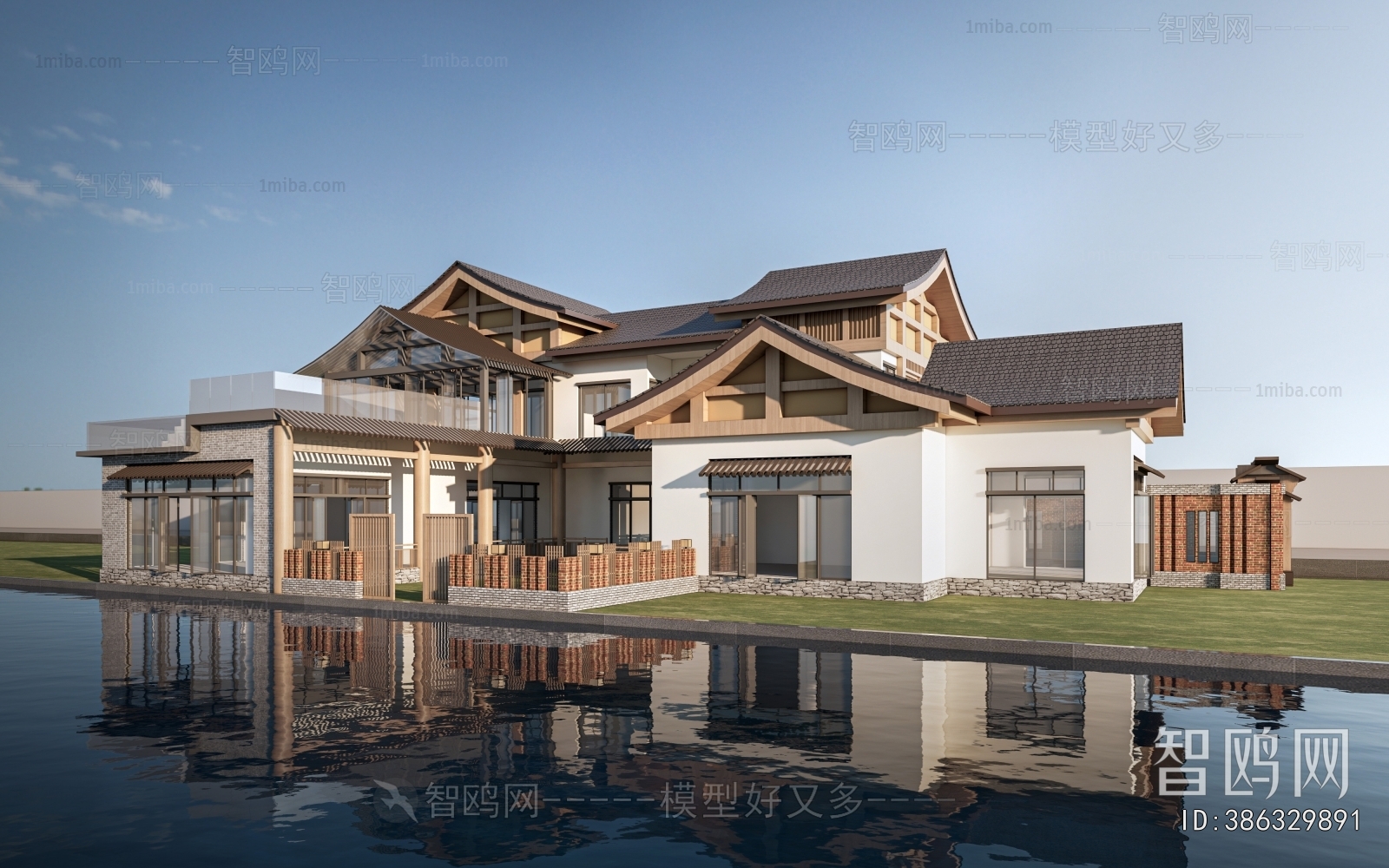 New Chinese Style Appearance Of Commercial Building