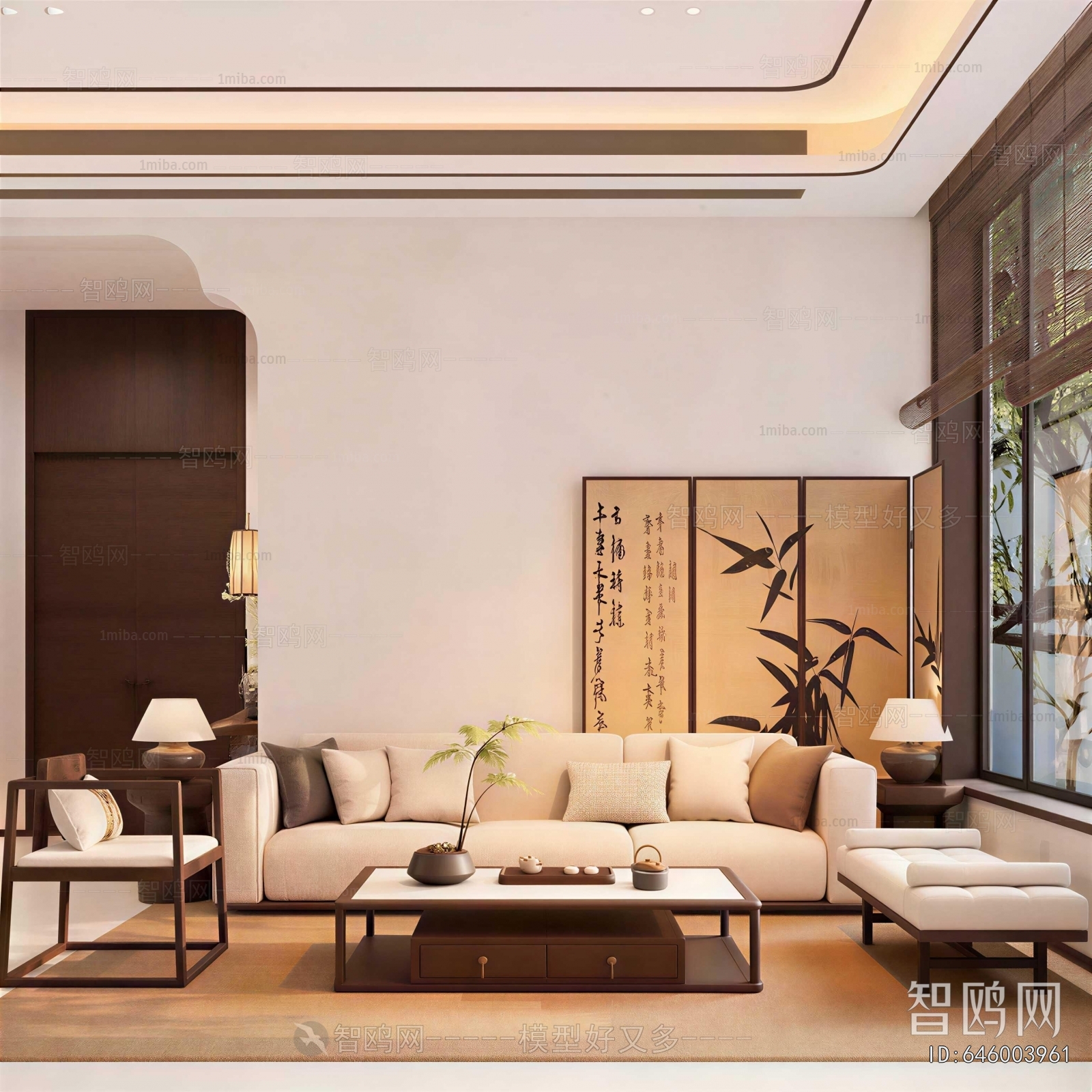 New Chinese Style A Living Room