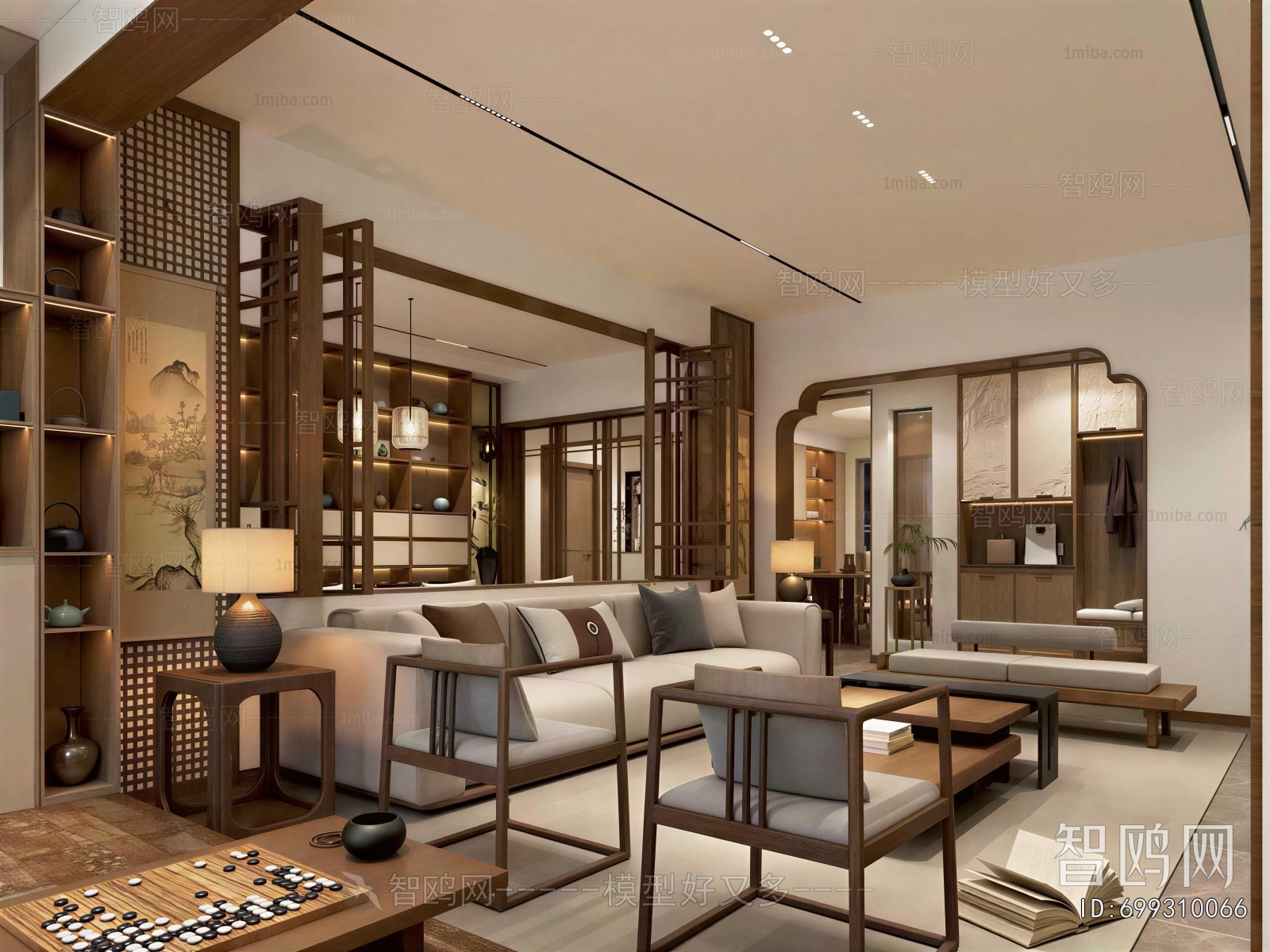 New Chinese Style A Living Room