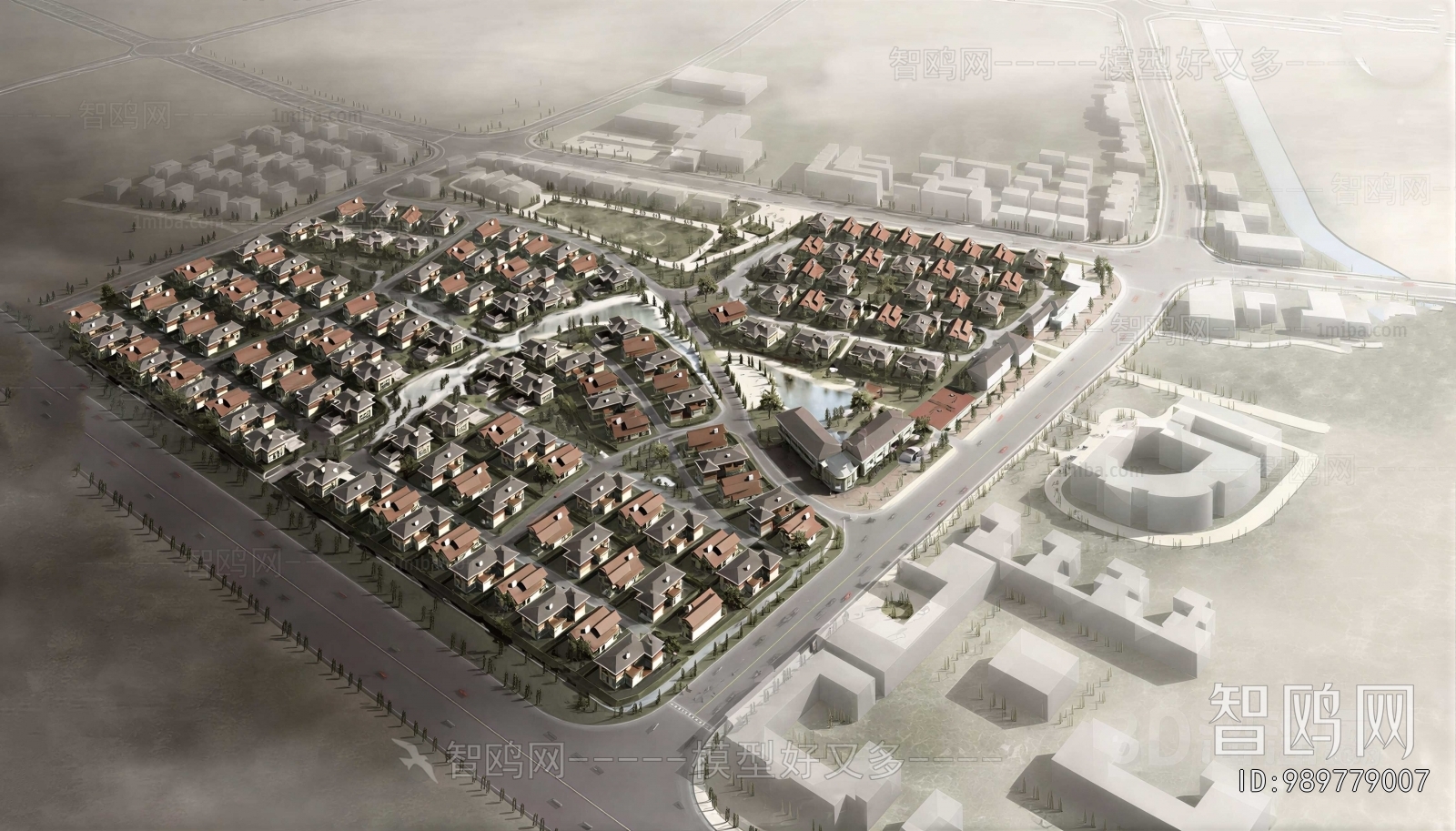 Modern Architectural Bird's-eye View Planning