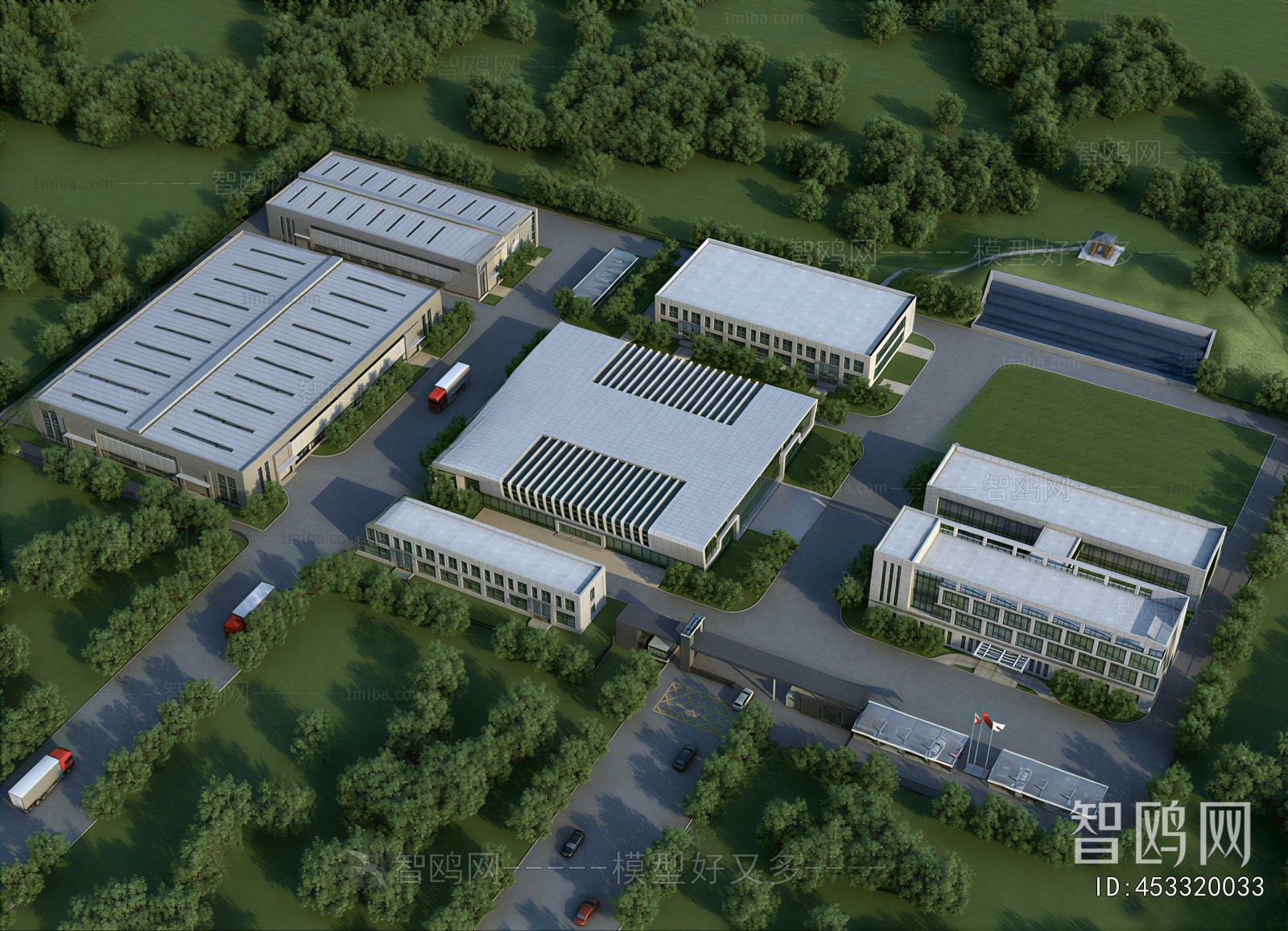 Modern Architectural Bird's-eye View Planning