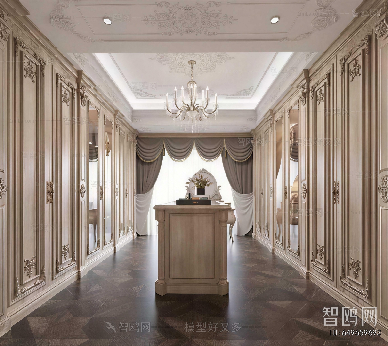 Simple European Style Clothes Storage Area