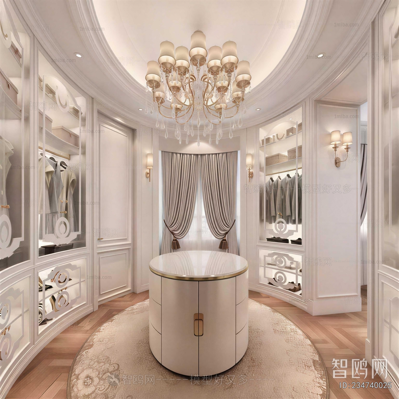 Simple European Style Clothes Storage Area