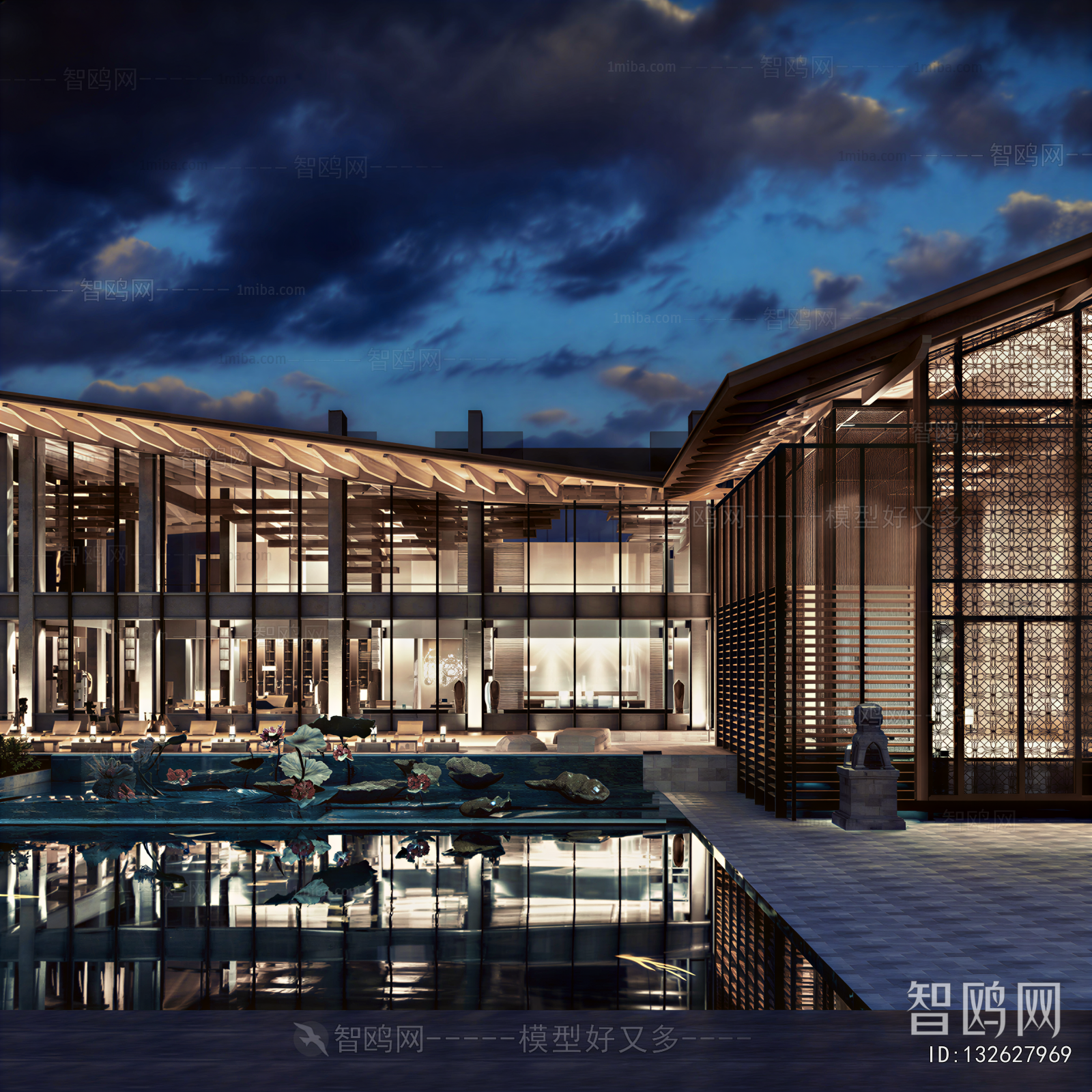 New Chinese Style Appearance Of Commercial Building