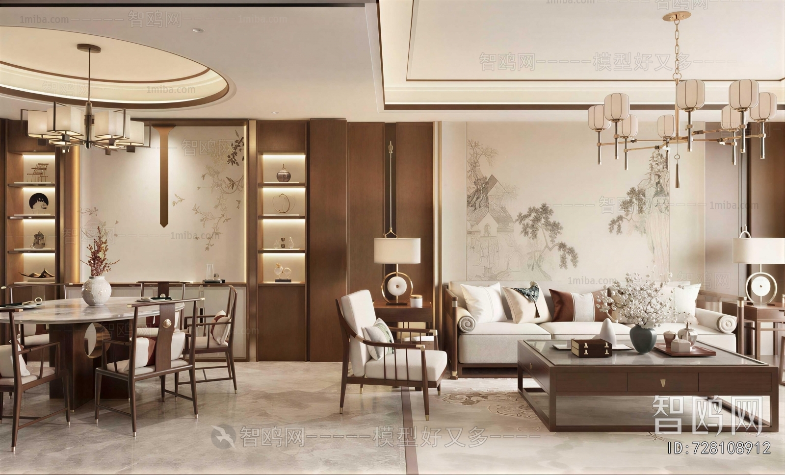 New Chinese Style A Living Room