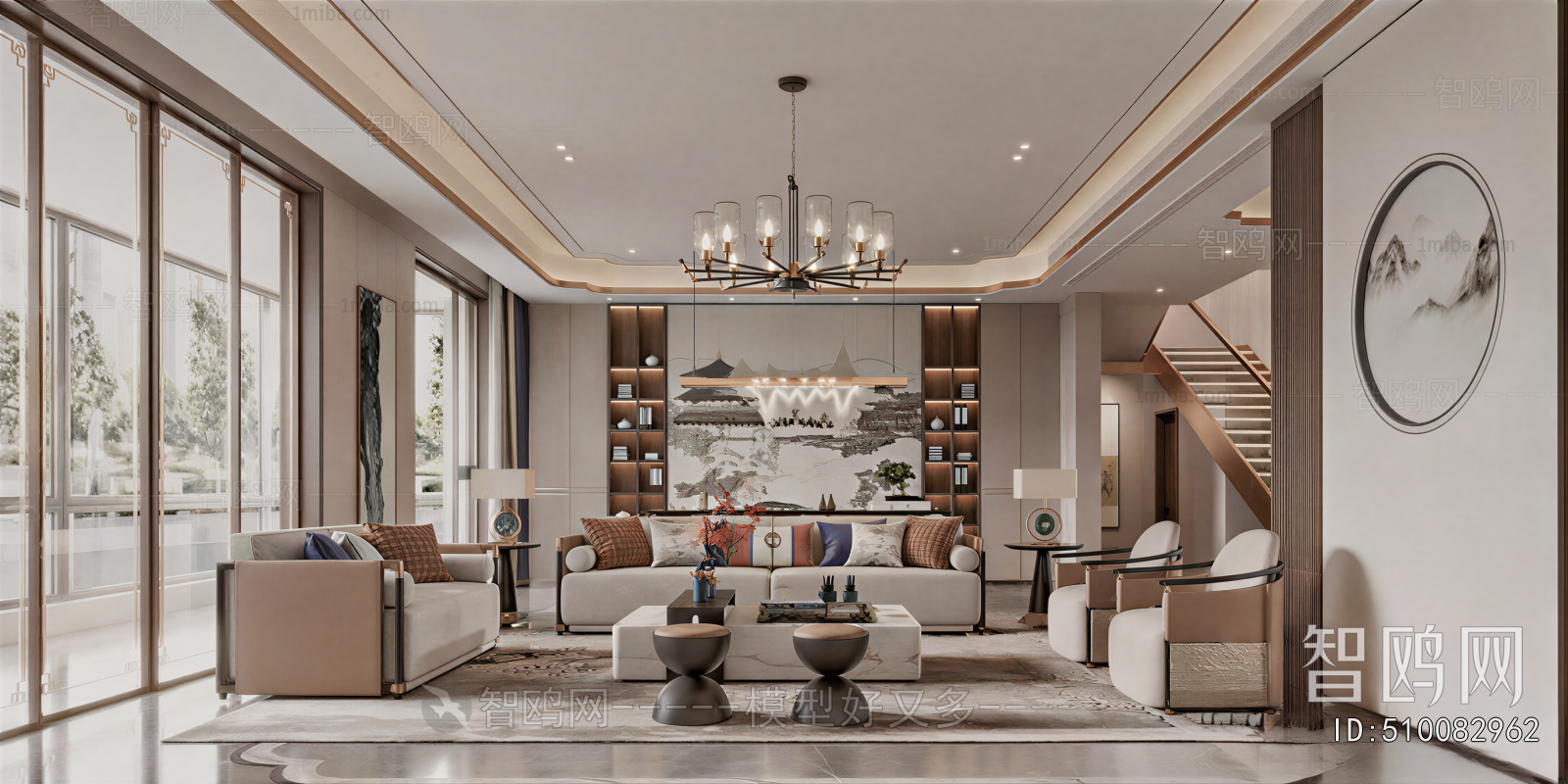 New Chinese Style A Living Room