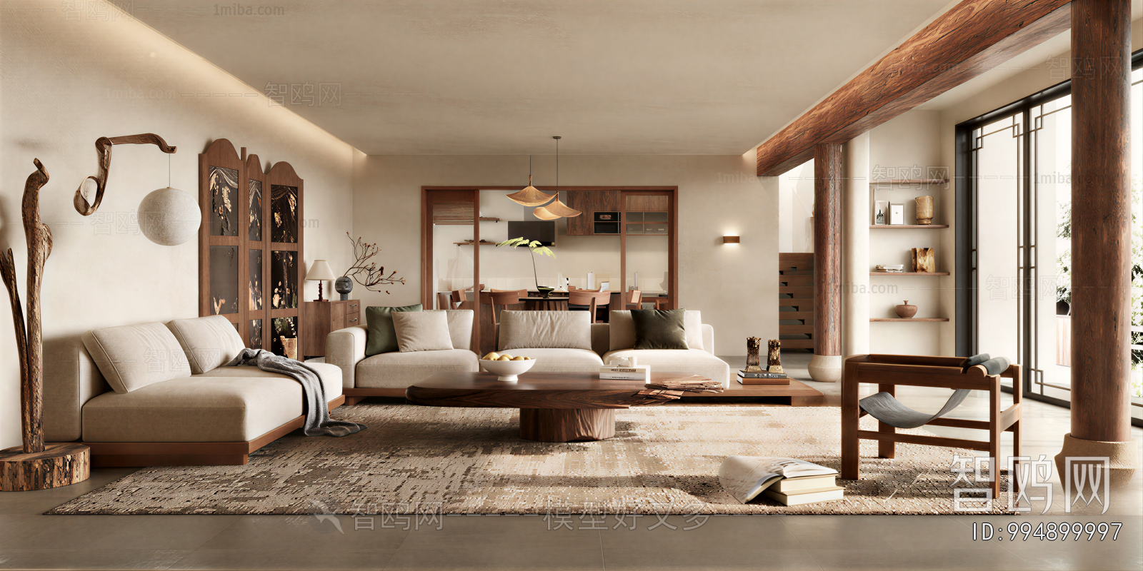 New Chinese Style A Living Room