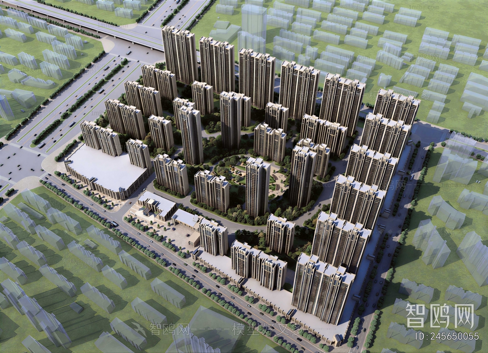 Modern Architectural Bird's-eye View Planning