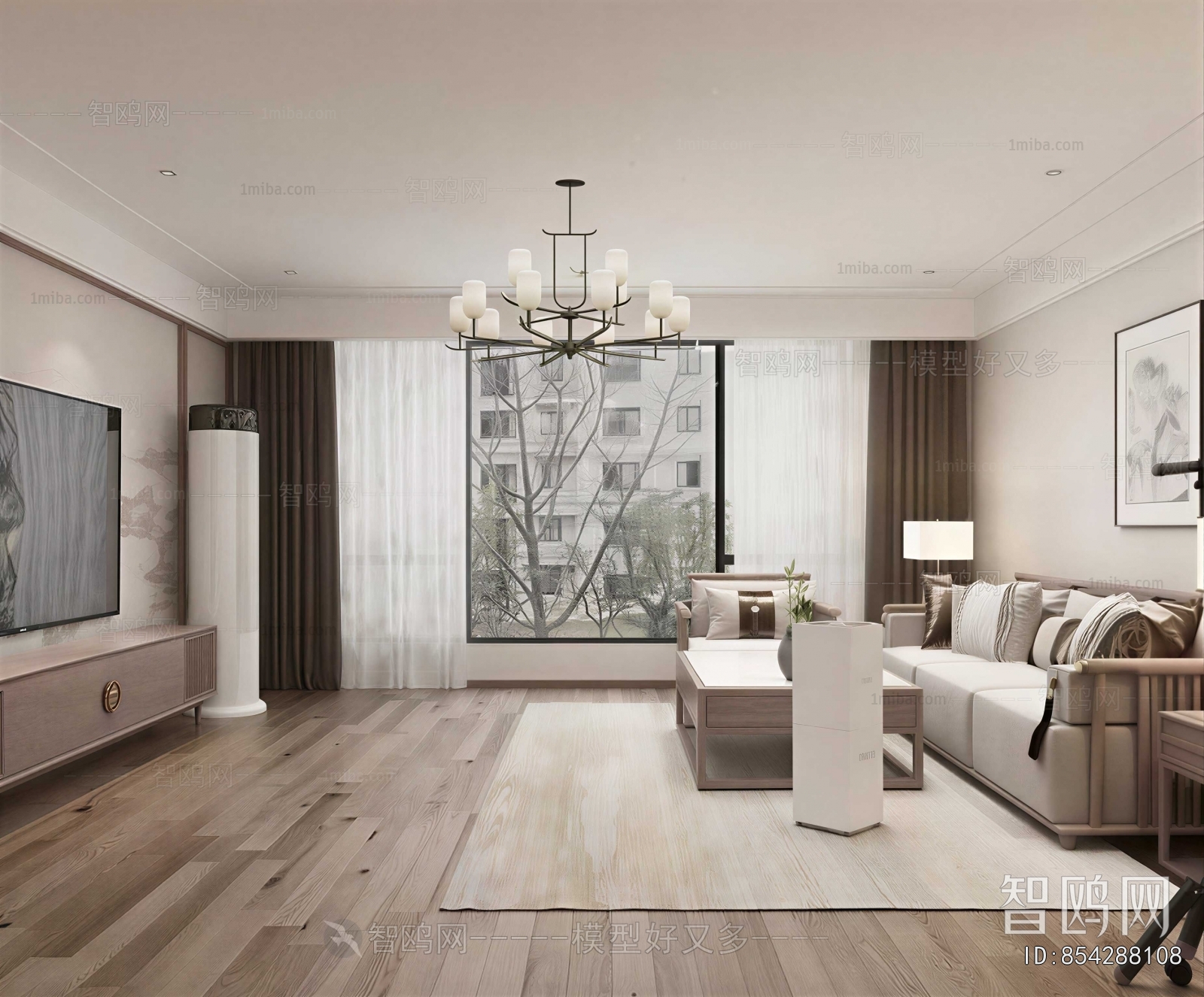 New Chinese Style A Living Room