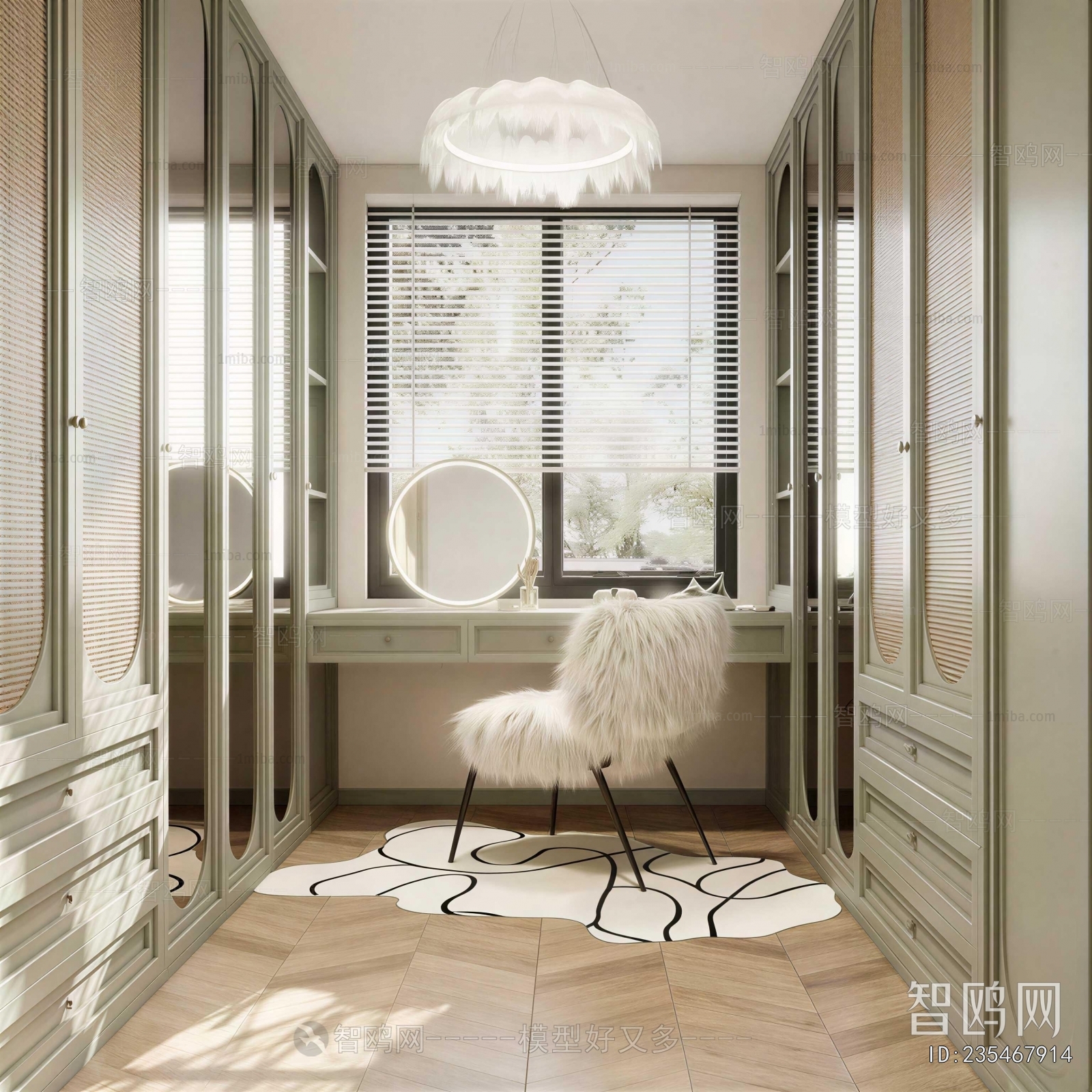 Simple European Style Clothes Storage Area