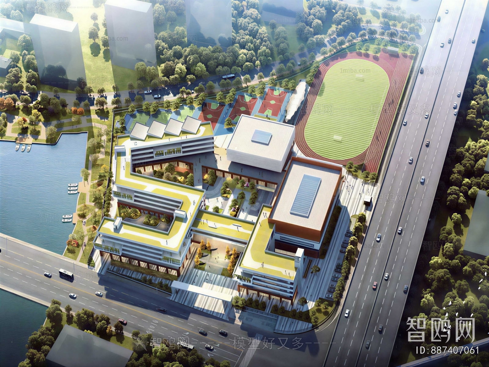 Modern Architectural Bird's-eye View Planning