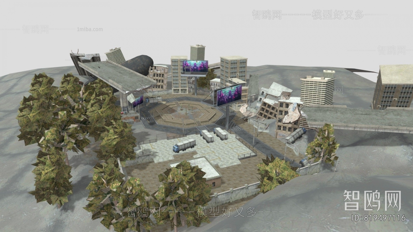 Modern Architectural Bird's-eye View Planning