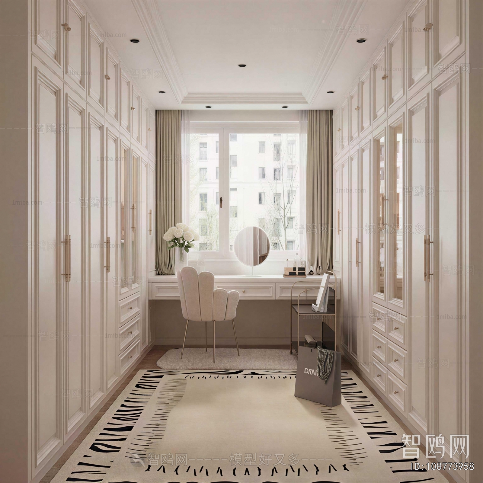 Simple European Style Clothes Storage Area