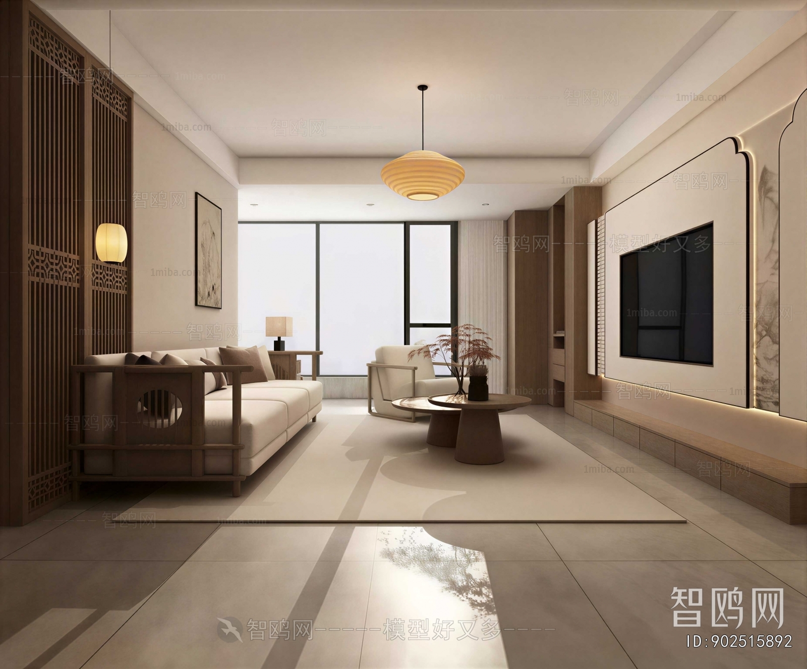 New Chinese Style A Living Room