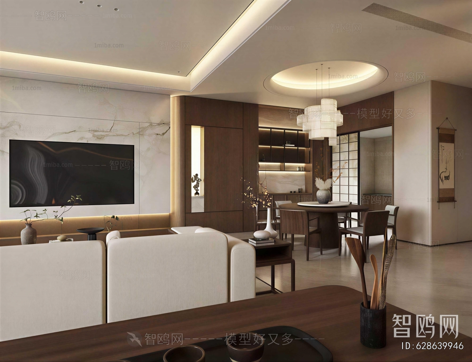 New Chinese Style A Living Room