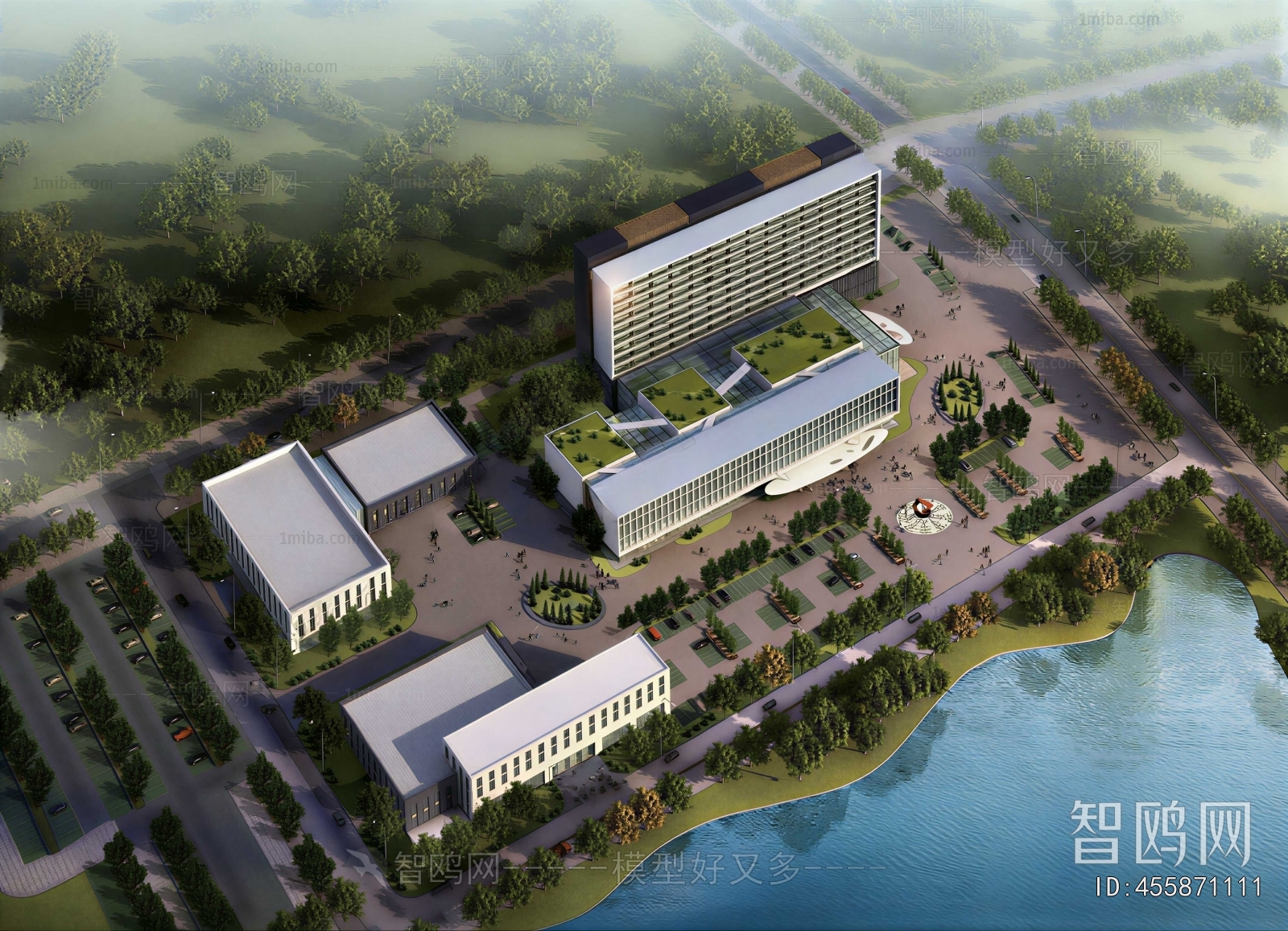 Modern Architectural Bird's-eye View Planning