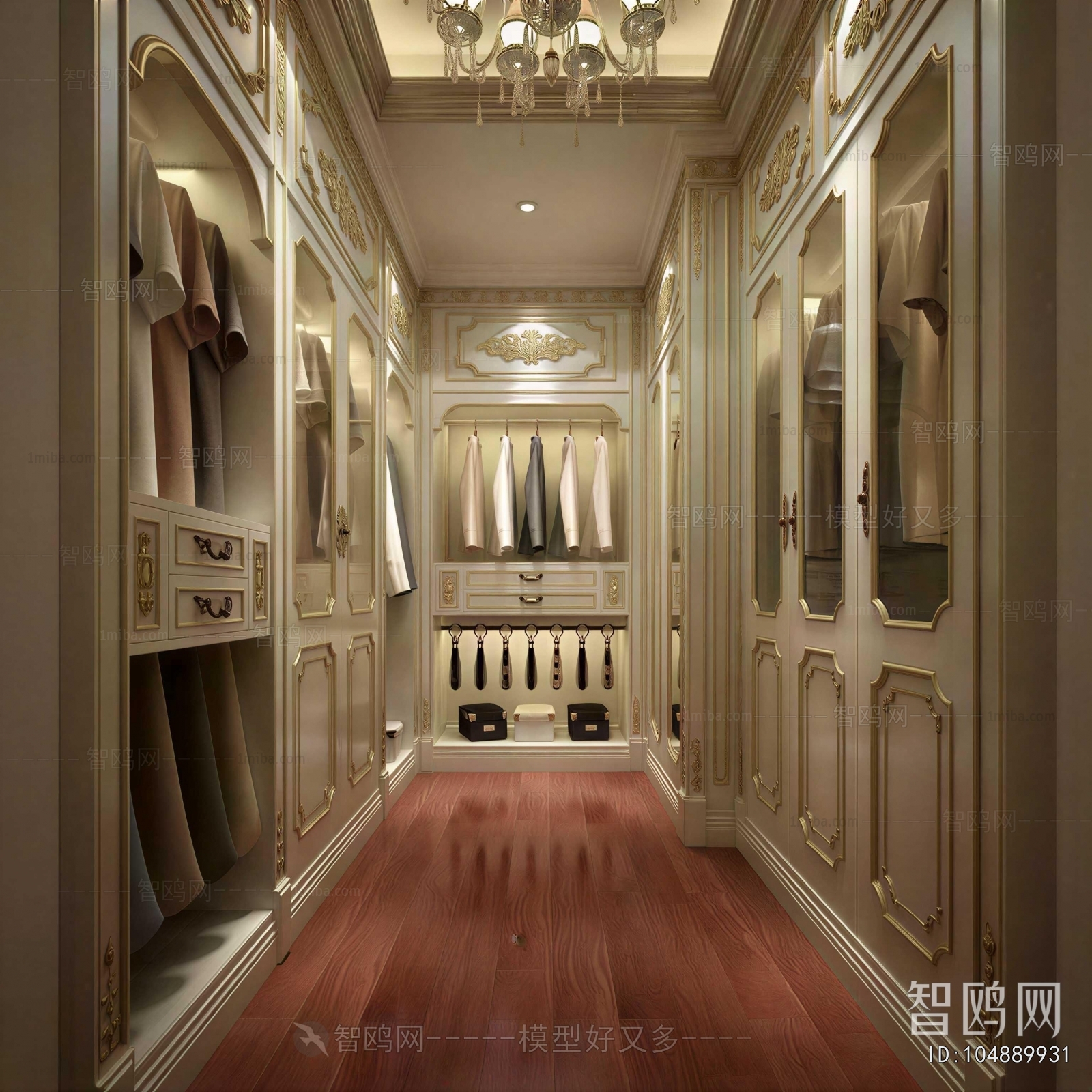 Simple European Style Clothes Storage Area