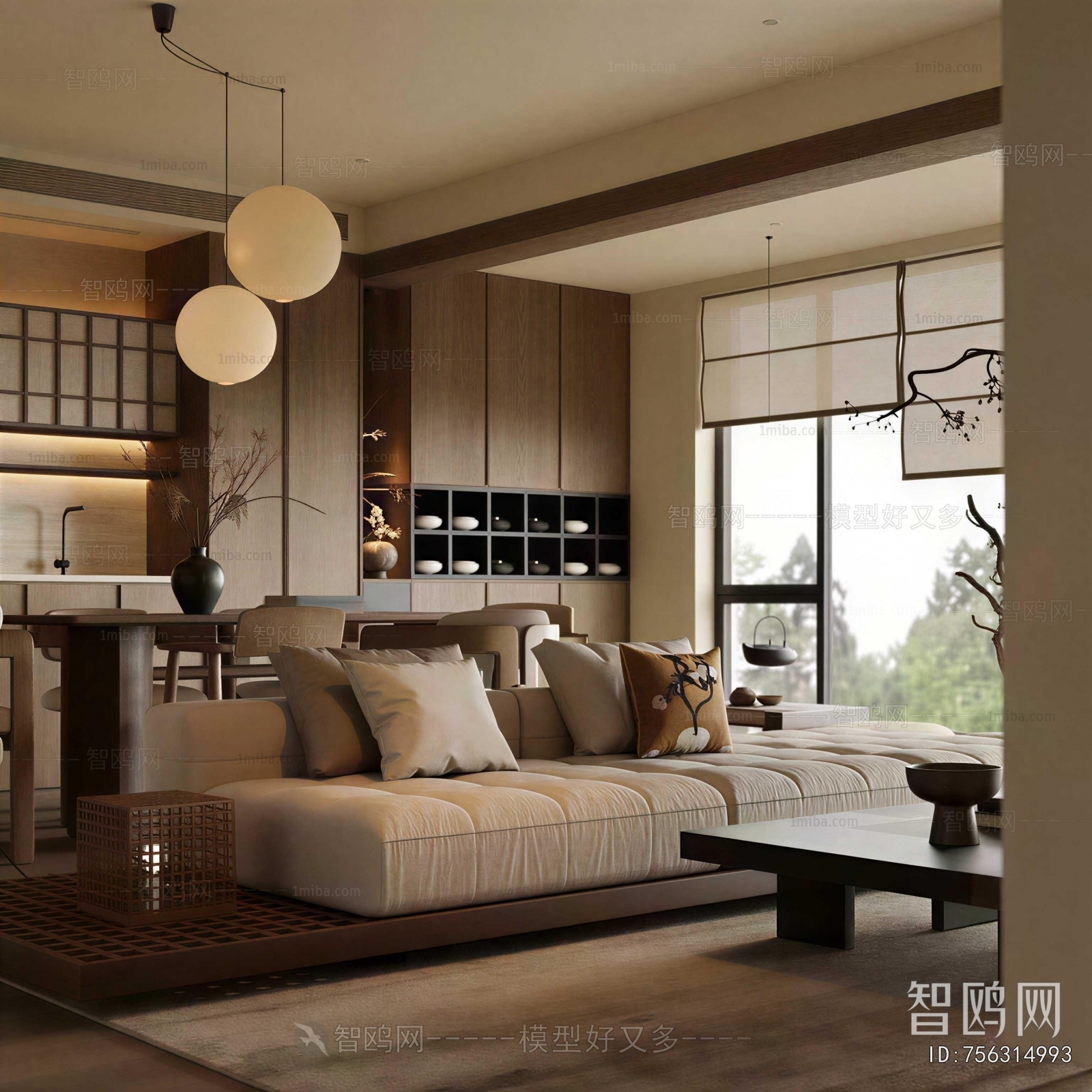 New Chinese Style A Living Room