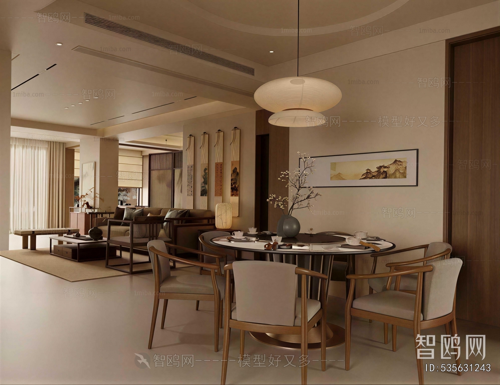 New Chinese Style A Living Room