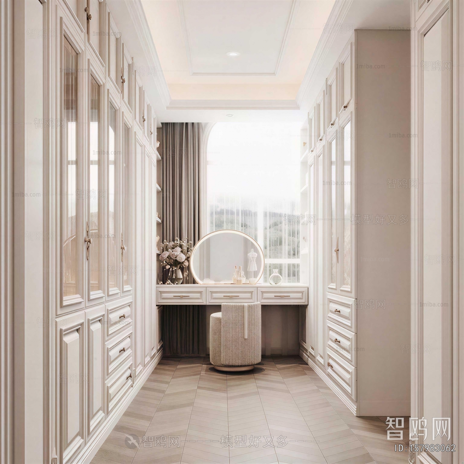 Simple European Style Clothes Storage Area