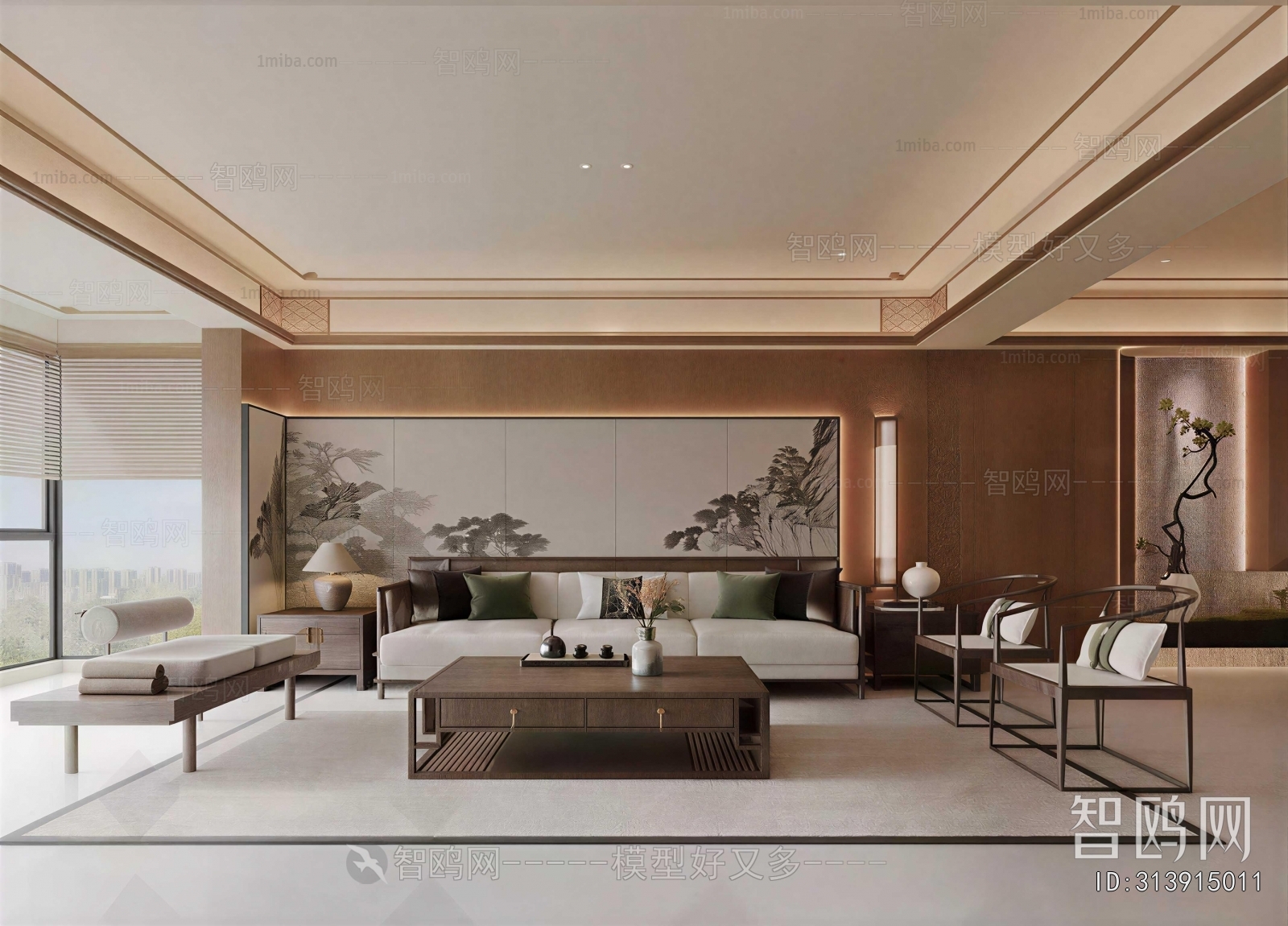 New Chinese Style A Living Room