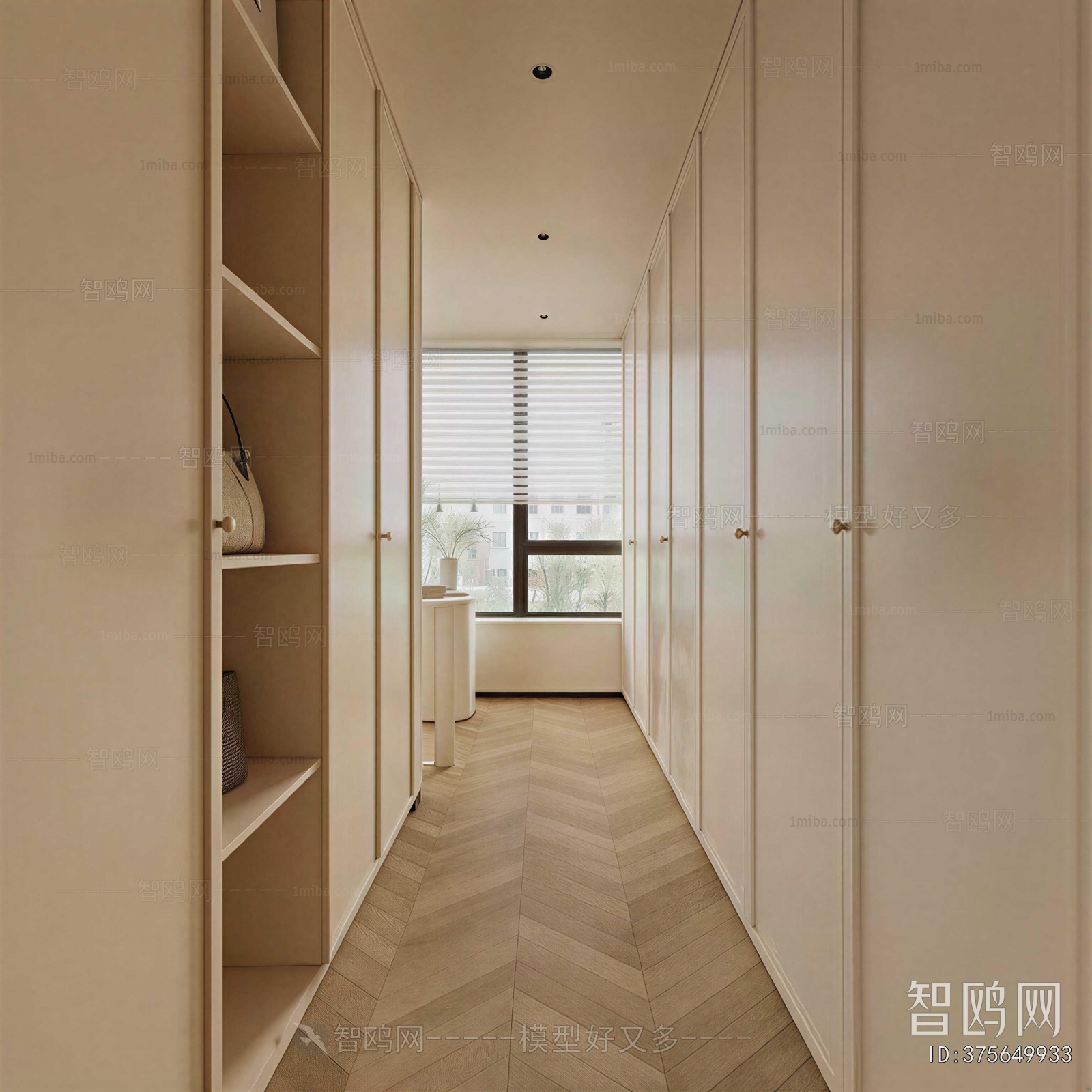 Simple European Style Clothes Storage Area