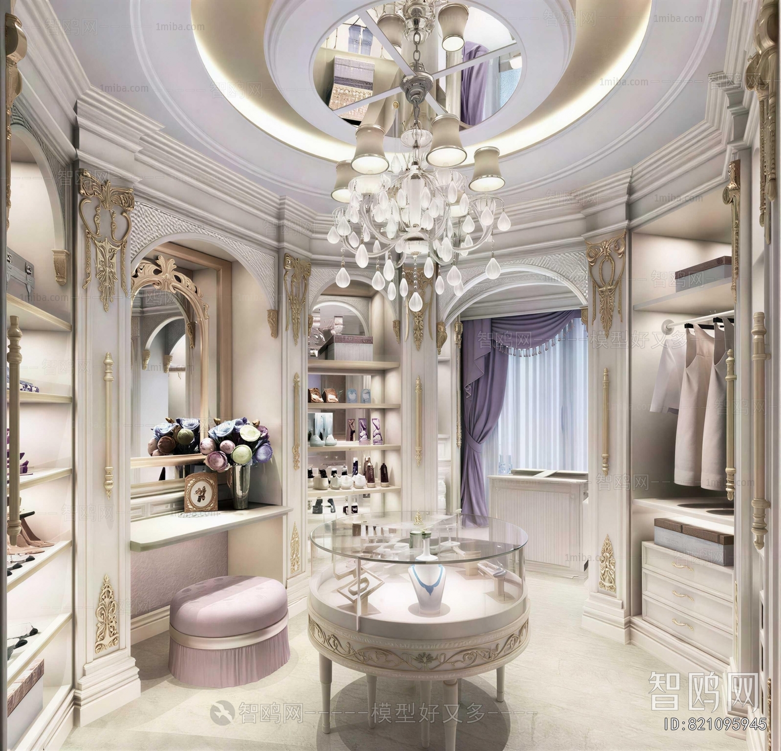 Simple European Style Clothes Storage Area