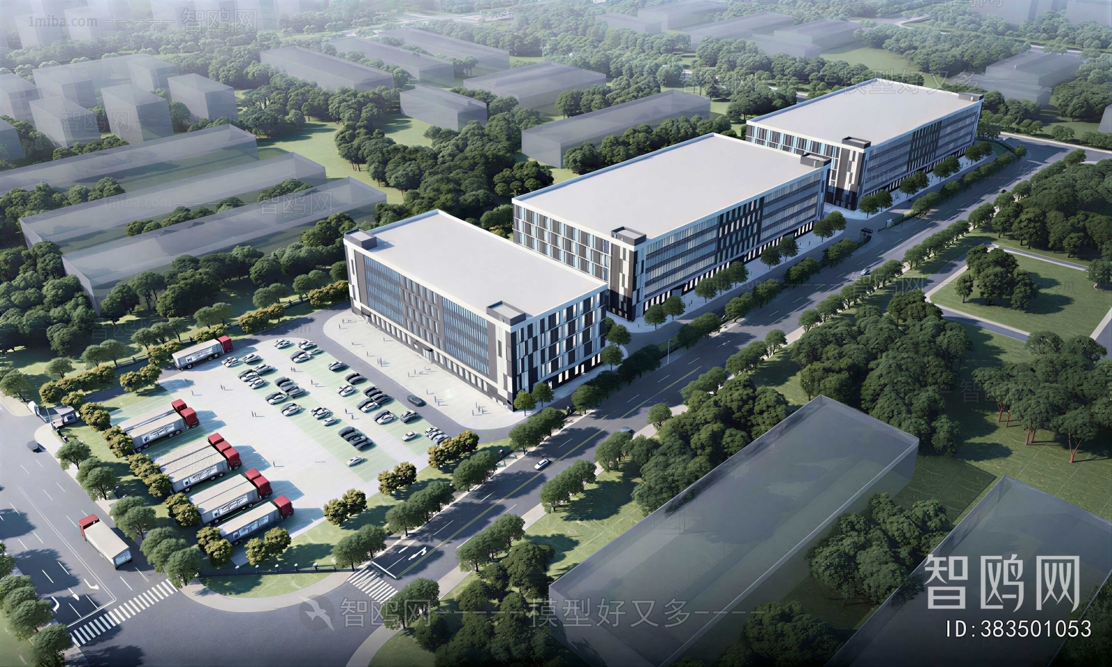 Modern Architectural Bird's-eye View Planning