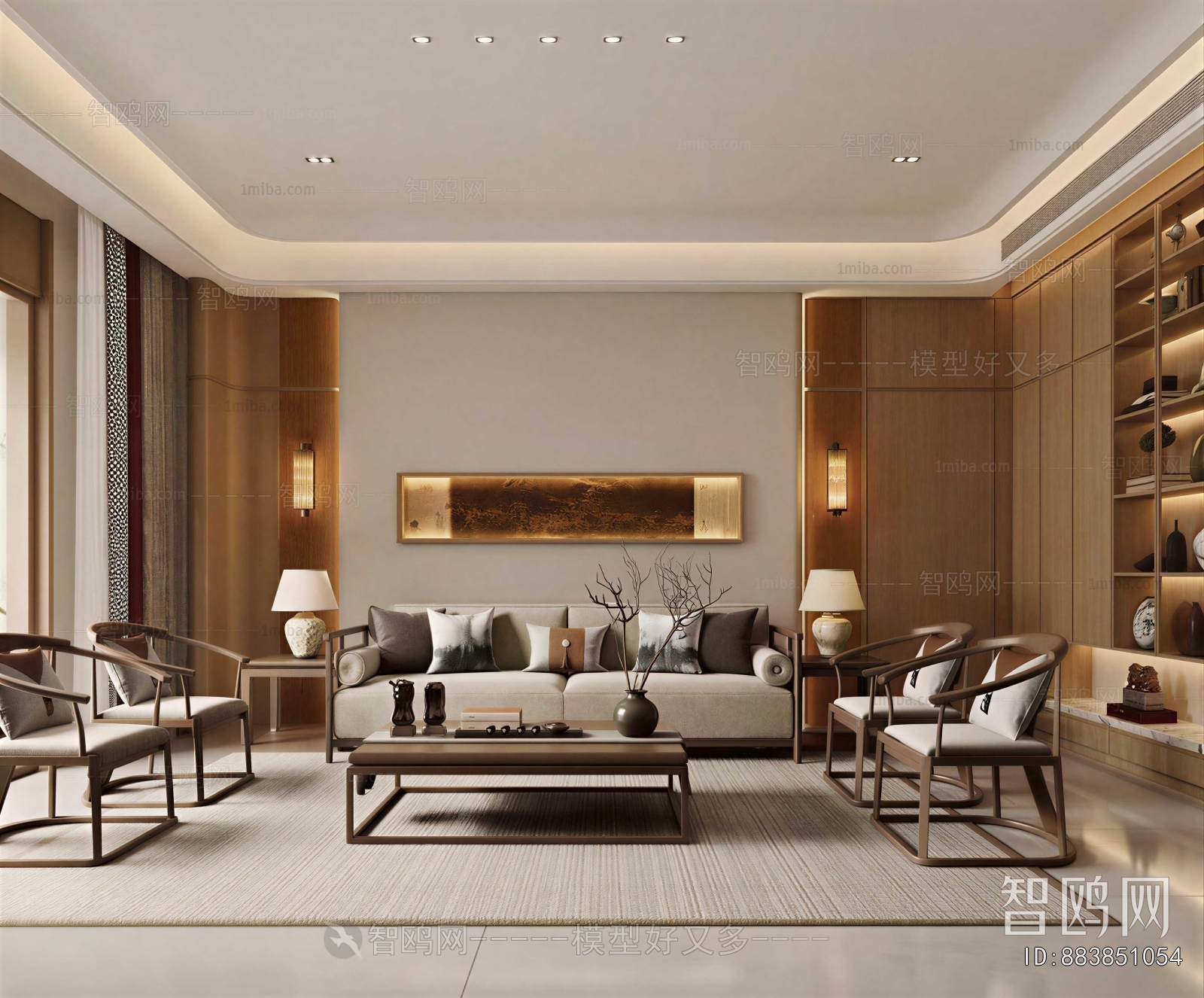 New Chinese Style A Living Room