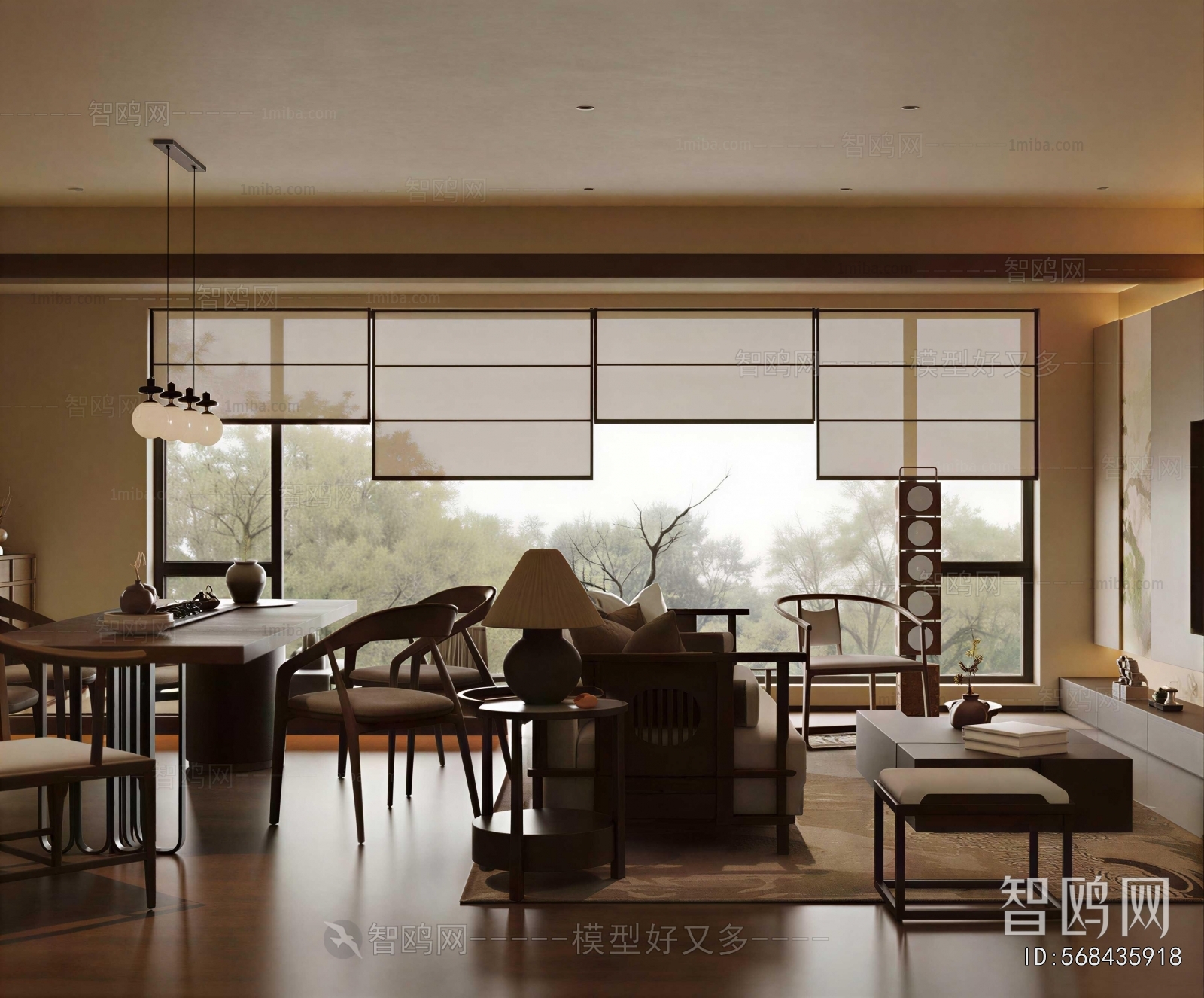 New Chinese Style A Living Room