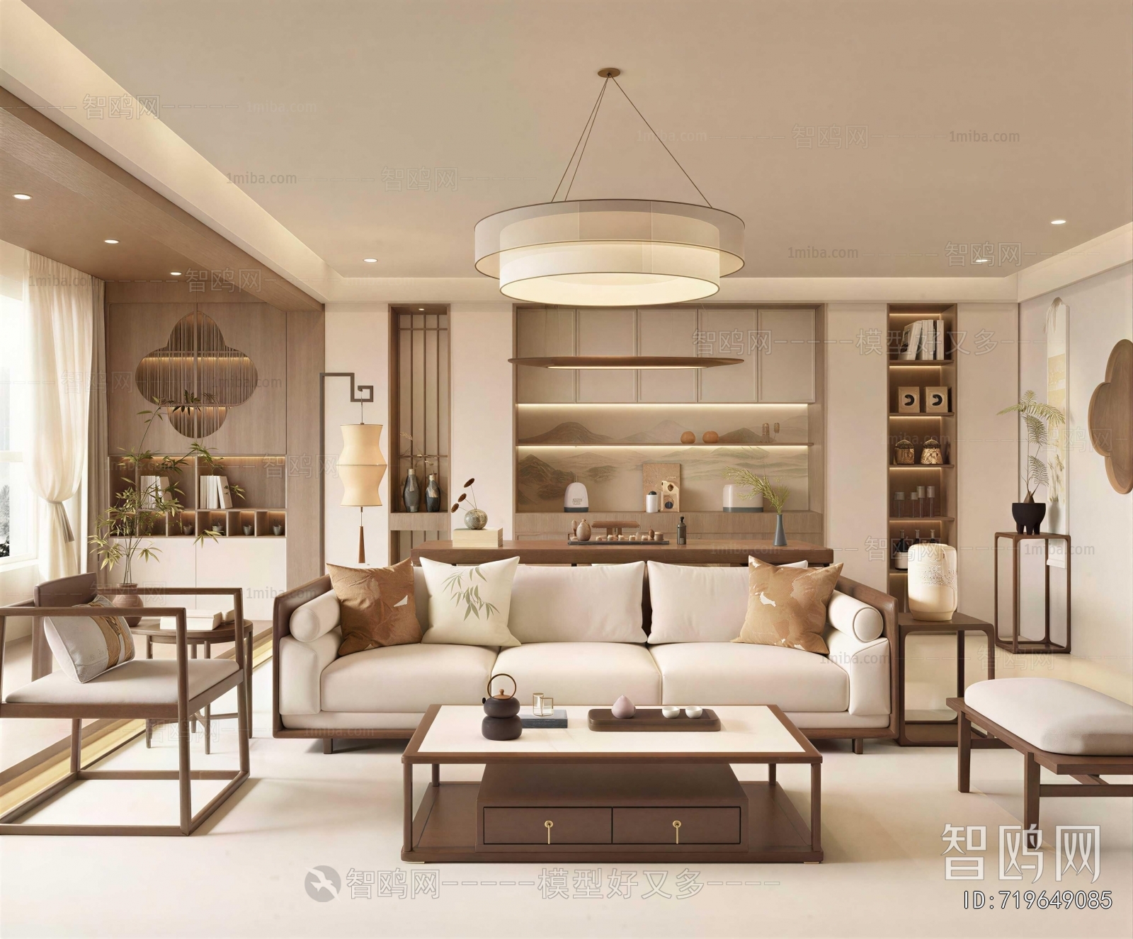 New Chinese Style A Living Room