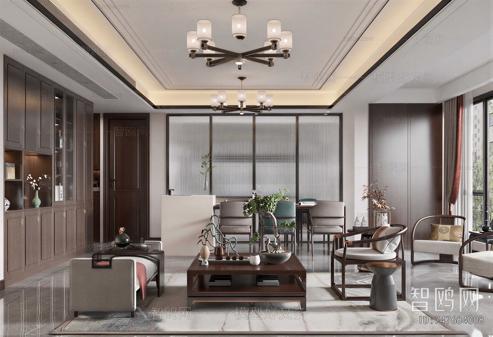 New Chinese Style A Living Room