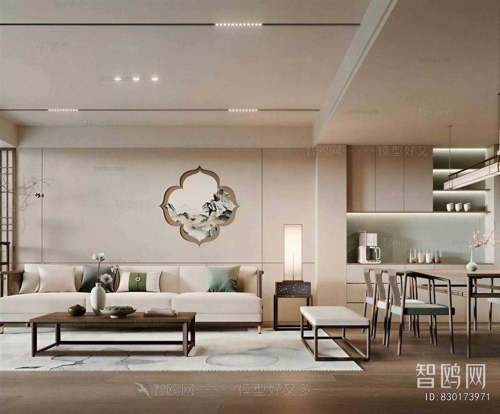 New Chinese Style A Living Room