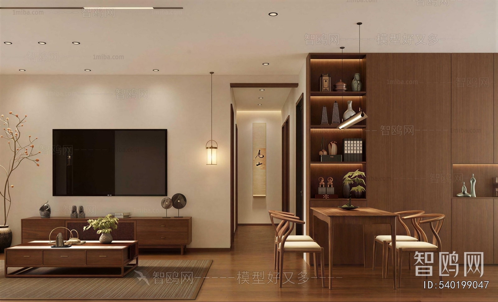 New Chinese Style A Living Room