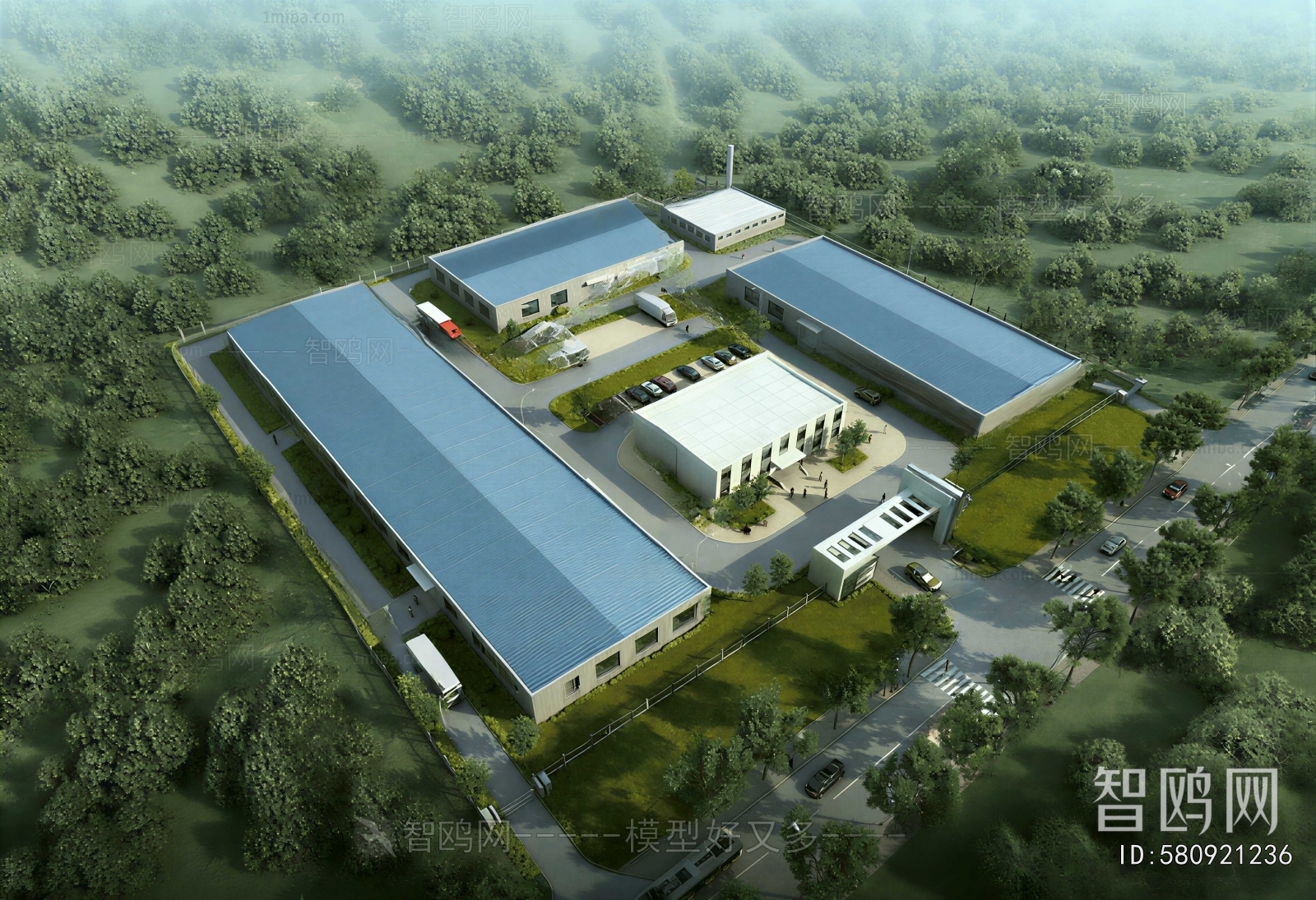 Modern Architectural Bird's-eye View Planning