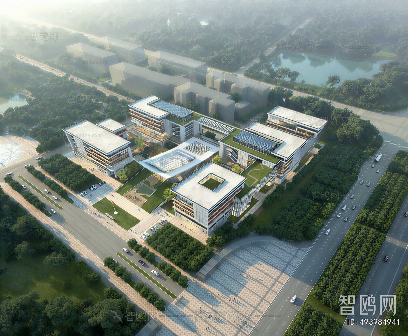 Modern Architectural Bird's-eye View Planning