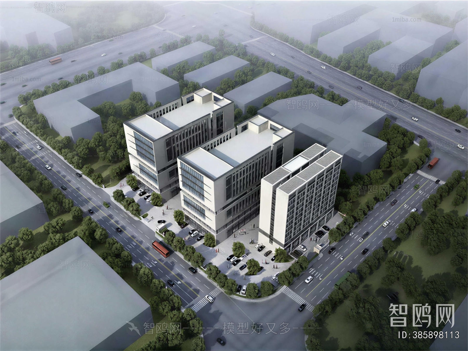 Modern Architectural Bird's-eye View Planning