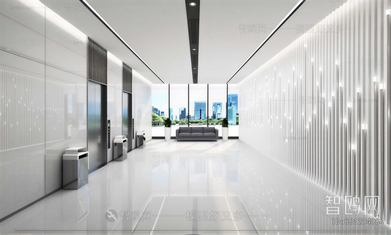 Modern Office Elevator Hall