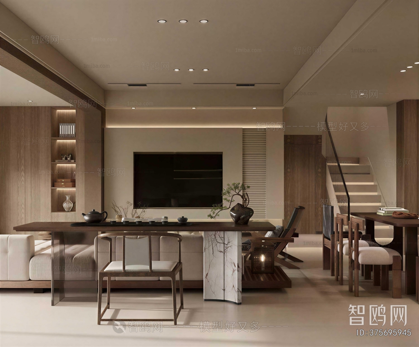 New Chinese Style A Living Room