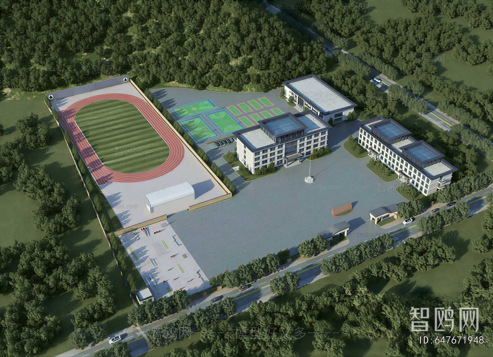 Modern Architectural Bird's-eye View Planning