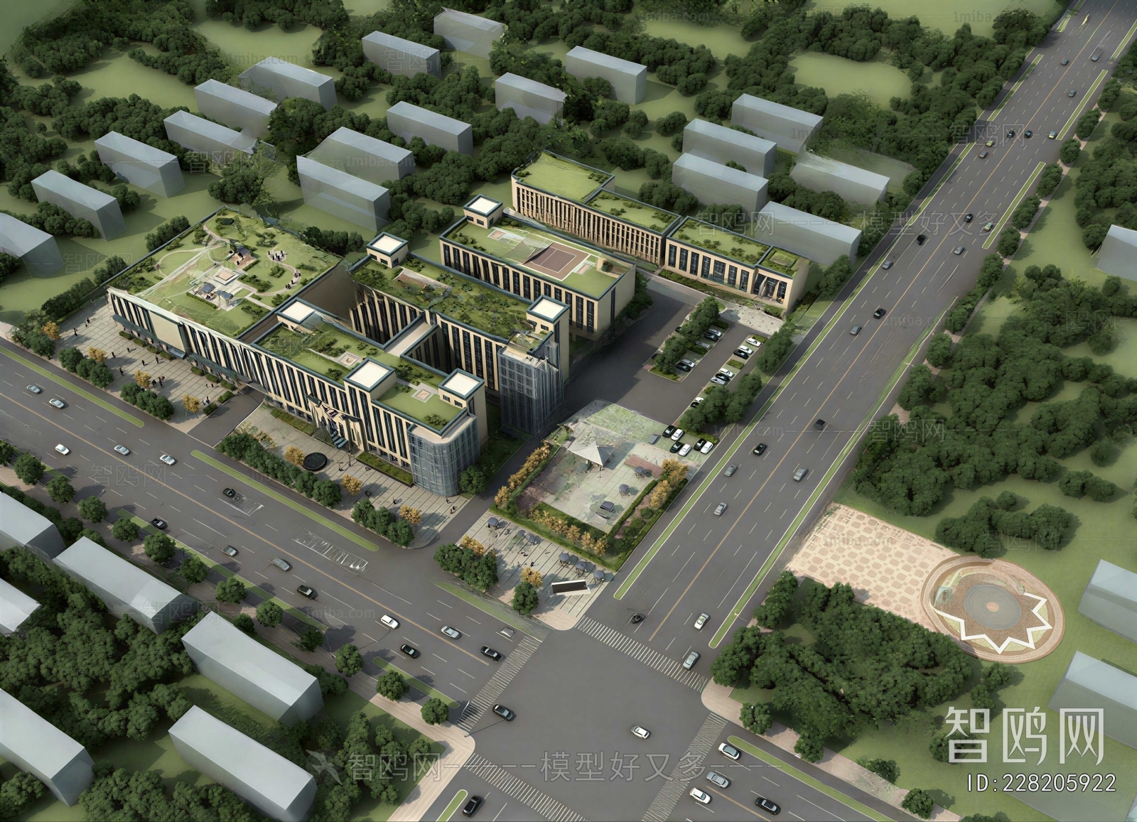 Modern Architectural Bird's-eye View Planning