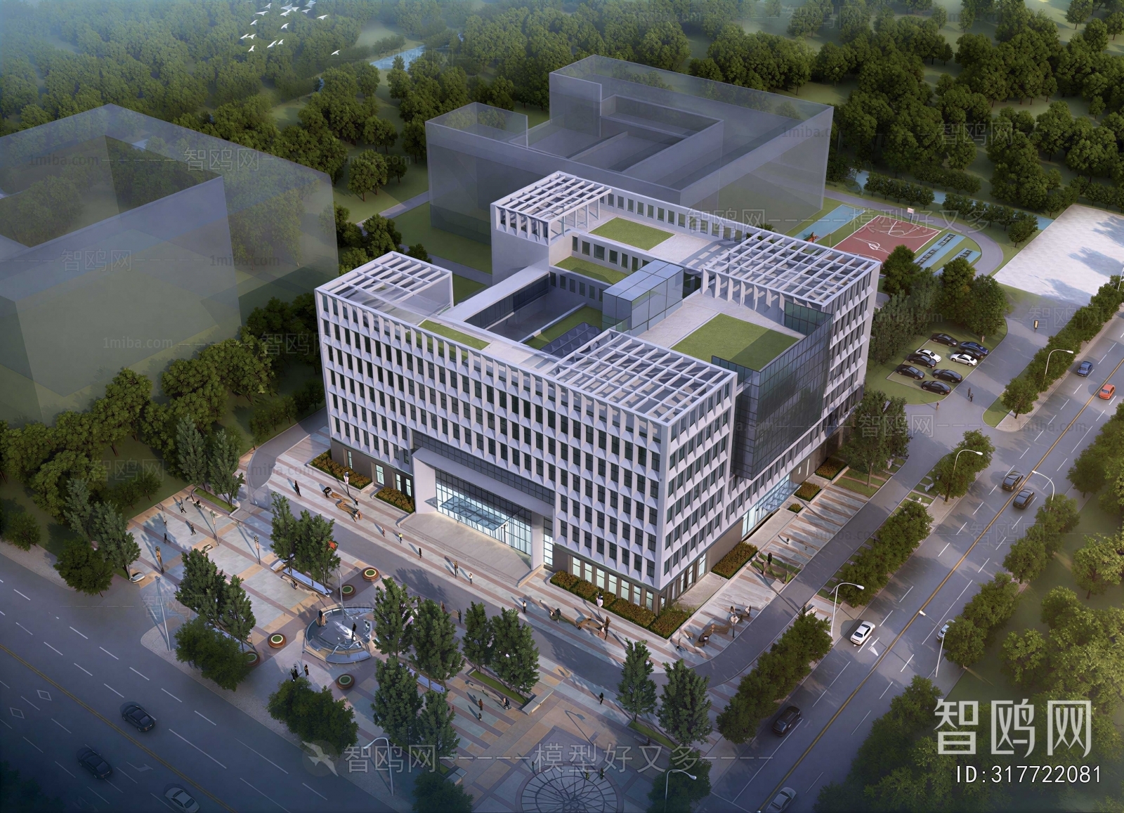 Modern Architectural Bird's-eye View Planning