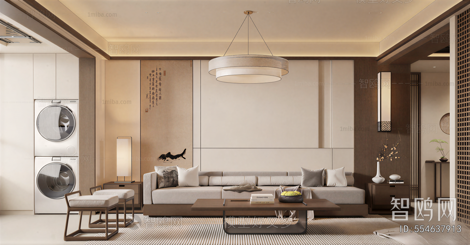 New Chinese Style A Living Room