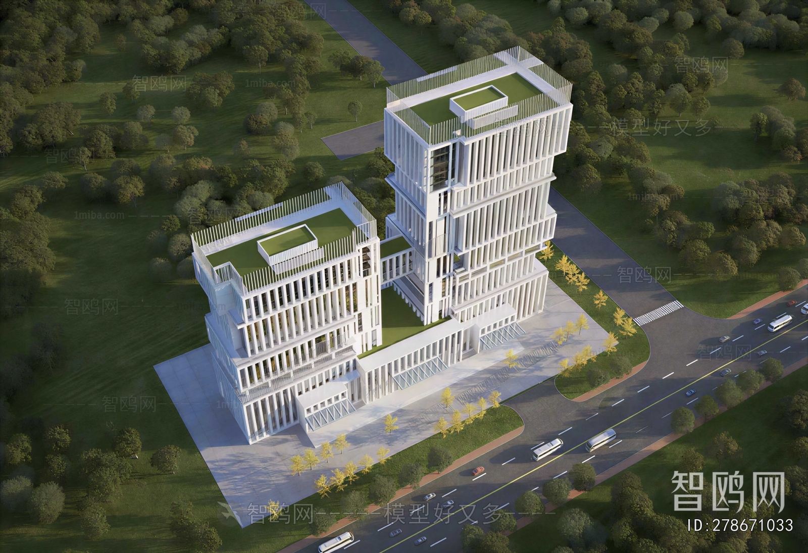 Modern Architectural Bird's-eye View Planning