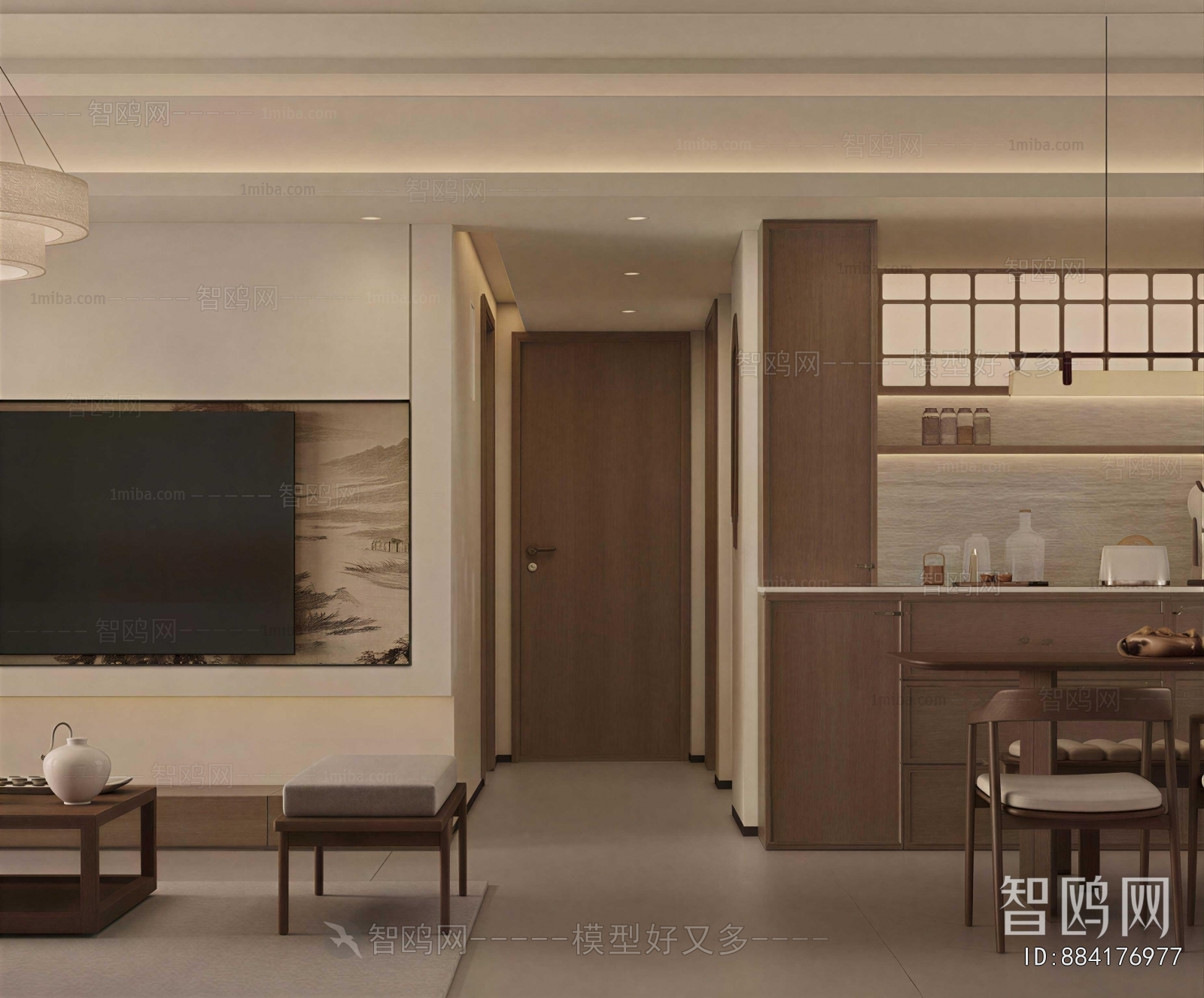 New Chinese Style A Living Room