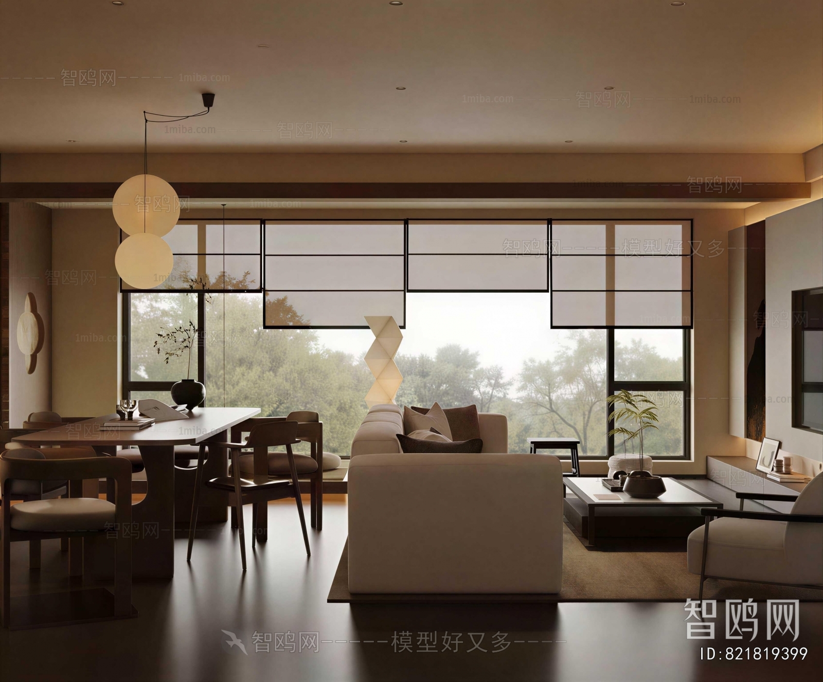 New Chinese Style A Living Room