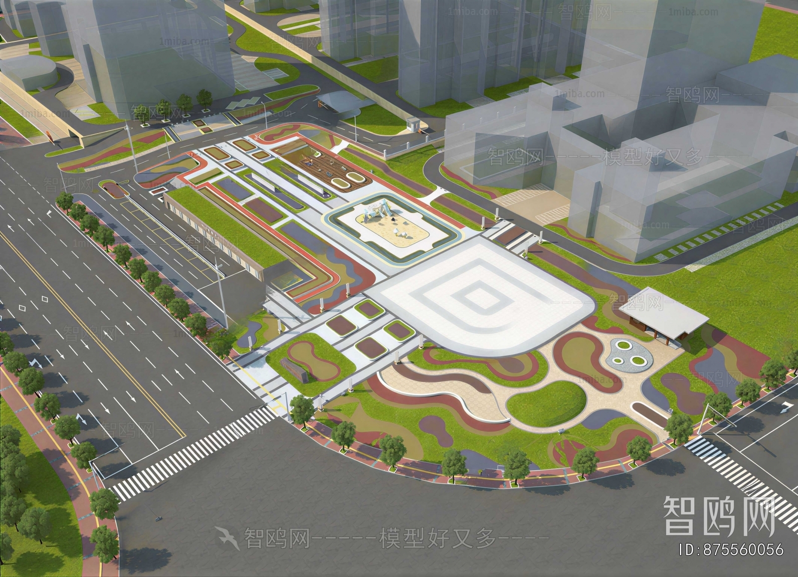 Modern Architectural Bird's-eye View Planning